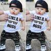 Toddler Baby Boys Hip Hop Tops T-shirt Camo Pants Outfits Set Clothes 0-3Yrs