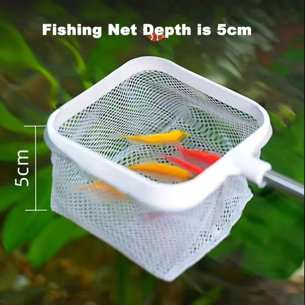Extendable Aquarium Square Fishing Net Long Handle Aquarium Shrimp Net for Catching Fish Shrimp
