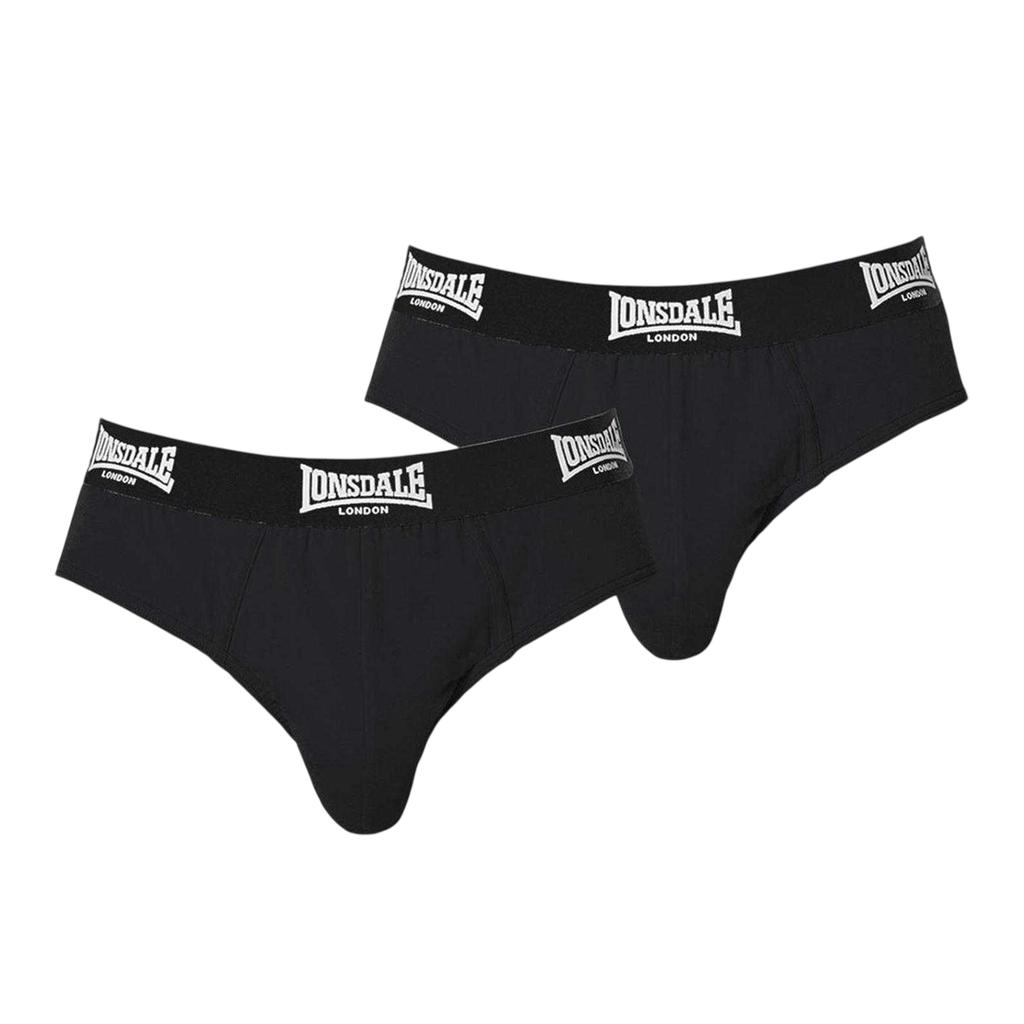 Lonsdale Mens Contrast Waistband Briefs (Pack of 2)
