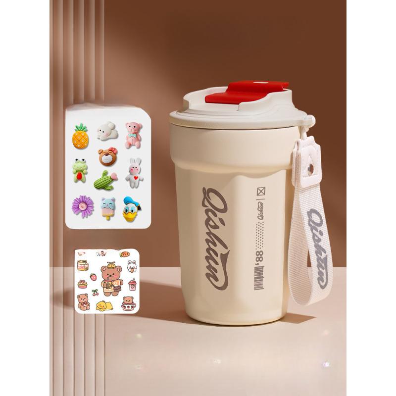 Coffee Cup 316 Double-Layer Stainless Steel Insulation Vacuum Cup Outdoor Traveling Coke Cup Mesh Red Grape Rope Vehicle-Borne Cup
