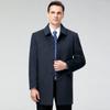 Cashmere coat, middle-aged autumn and winter mid-length dad's loose woolen jacket, warm casual jacket for men