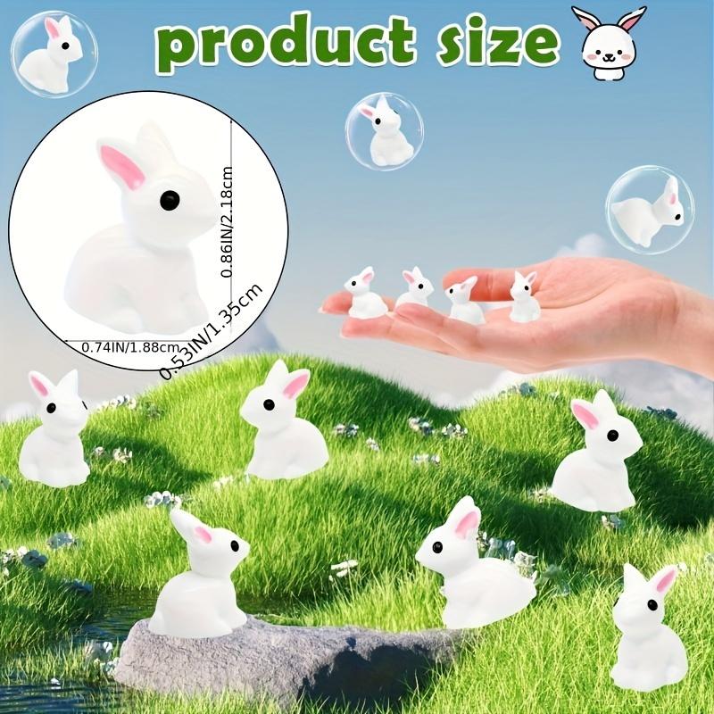 60Pc Resin Miniature Rabbit Figurines Bunny Statues For Fairy Garden Decor Micro Landscape Ornaments Diy Crafts Cake Decor