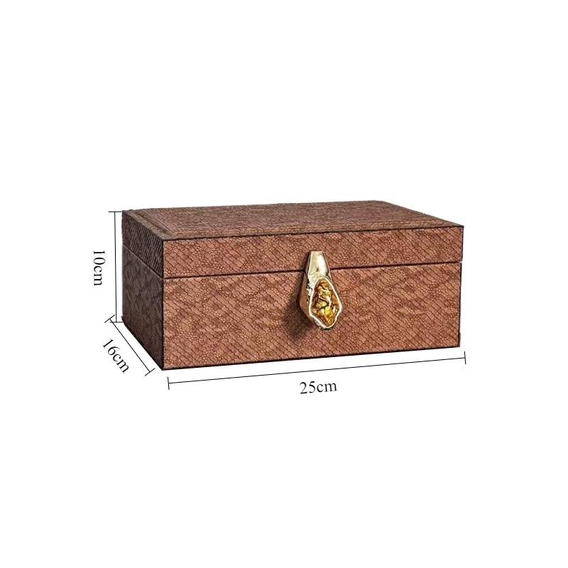 

Leather Jewelry Organizer Box Luxury Necklace Display Cases Bracelet Jewellery Protect Case Hotel Desk Trinket Storage Boxes