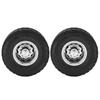 2pcs RC Aluminum Alloy Rear Wheel Hub Rims with Rubber Tires for Tamiya 1 14 Tractor Dump Truck TrailerBlack