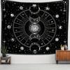 VIKAMA Bohemian Style Decorative Tapestry Black and White Celestial Astrology Wall Decoration Bedroom Meditation Space