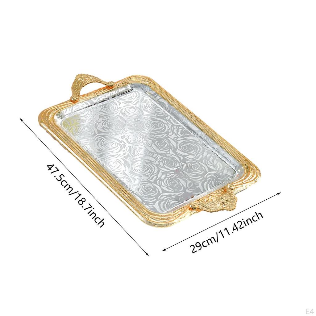 Serving Tray Decorative Iron Art Non Slip Vanity Jewelry for Coffee Table Dresser