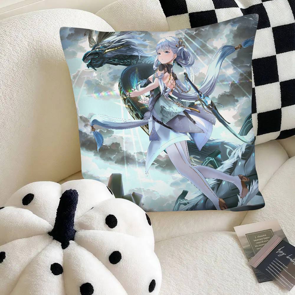 Hot Game Wuthering Waves Jinhsi Pillow Case Fashion Square Pillowcase Bedroom Sofa Room Ins Decoration Leisure