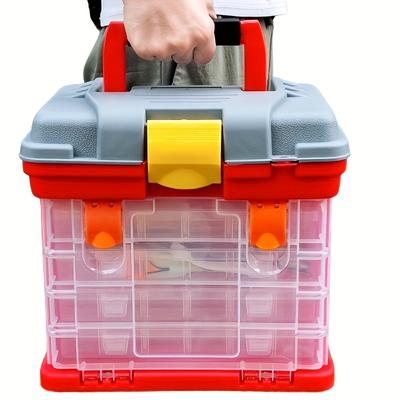 1 Stück Angelgerät-Aufbewahrungsbox, tragbarer, multifunktionaler, mehrschichtiger Koffer – perfekt für Haken, Köder und mehr