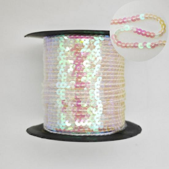 Eco-friendly 5mm Flat Lace PET Sequin Woven Ribbon for Shoe and Hat Accessories
