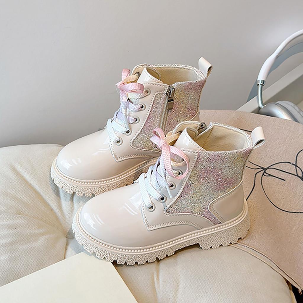 Children's Boots Boys Girls Single Boots Solid Color England Style Children Boy Girls Shoes Kids Fashion Shiny Small Short Boots