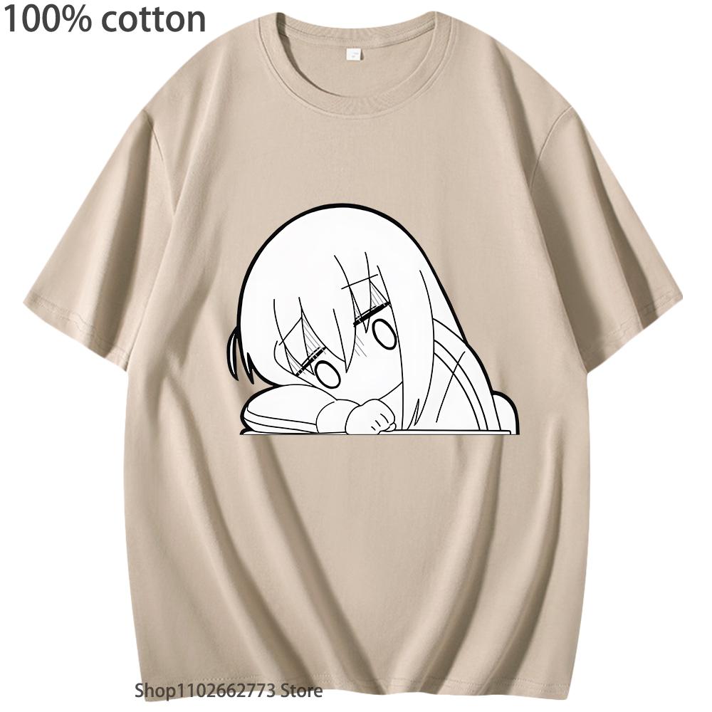 Women Shirt BOCCHI THE ROCK T-Shirts Hitori Gotou Tshirt Vintage Aesthetic Short-sleeved Tops Women/men Summer Clothes