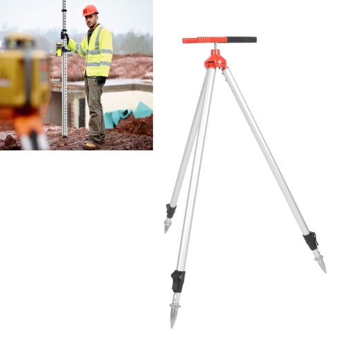 Surveying Prism Pole Tripod, Total Station Tripod, 75-120cm High, Retractable Aluminum Alloy Centering Rod Clamp