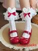 Lolita Girl Cotton Ankle Socks With Heart Pattern And Lace Trim For Spring Wear