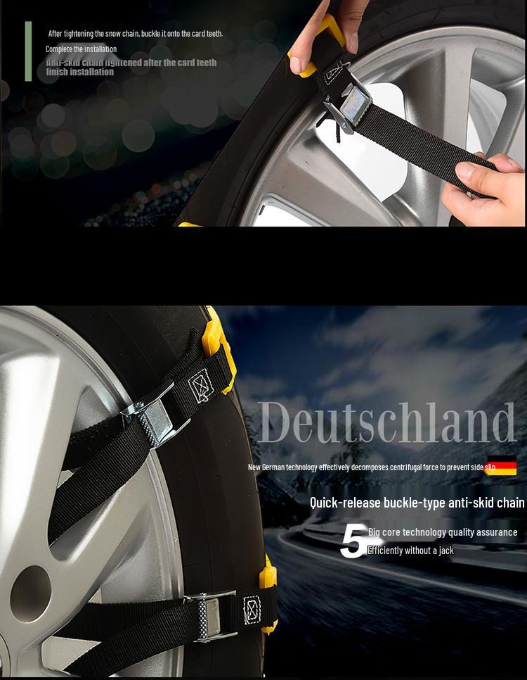 Universal Car Tire Anti-Skid Snow Chains - Beef Tendon Material