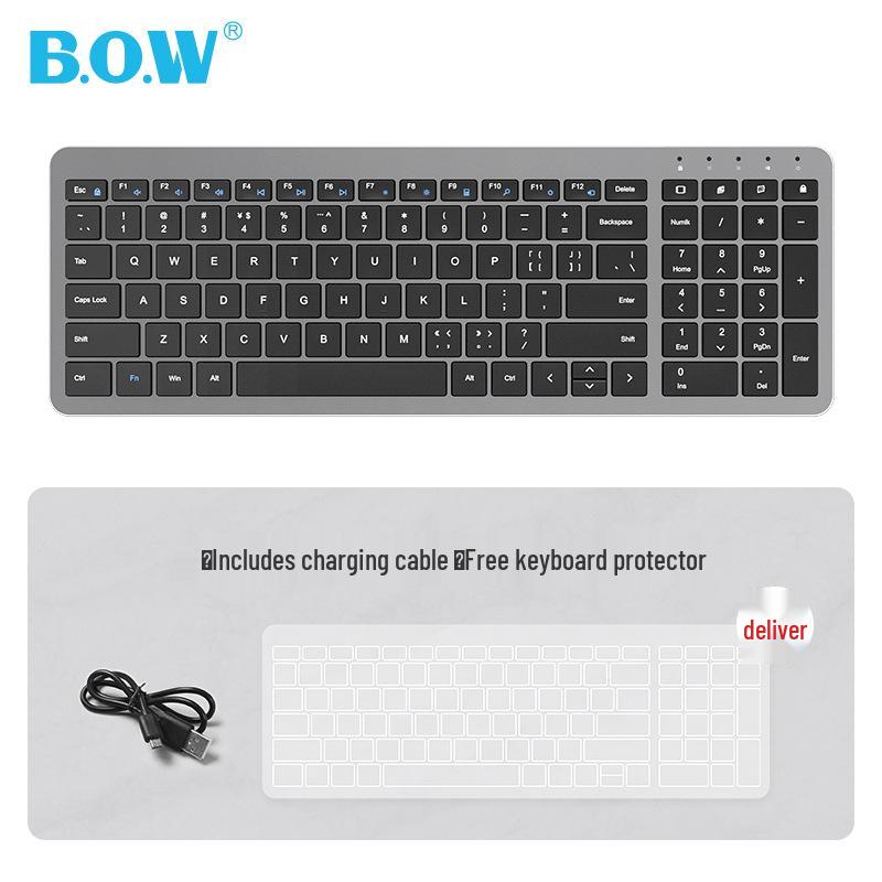 

Сверхтонкий бесшумный беспроводной набор клавиатуры и мыши Hangshi для универсального использования на настольном компьютере/ноутбуке