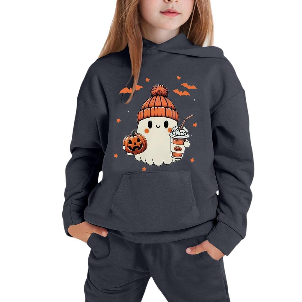 Bluza dziecięca z nadrukiem Halloween - Casualowy sweter z długim rękawem dla chłopców i dziewcząt