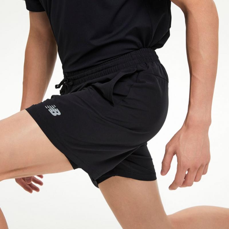 New Balance Nbnvf26201 Men Sports Essentials 4 Part 2 In 1 Woven Shorts  Black 