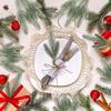 30pcs Christmas Tree Ornaments 10.24inches Snow-Dusted Pine Branches Green Flocked Needle Multi Purpose Decorative