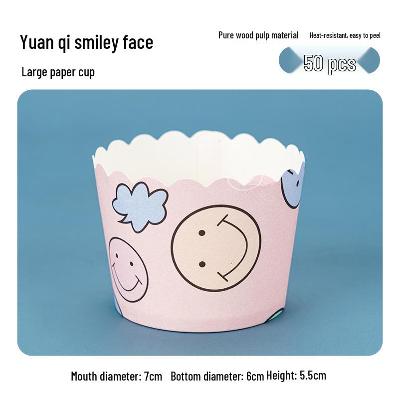 50 Hochtemperatur-Beständige Kraftpapier Muffin- & Chiffon-Kuchenförmchen - Lebensmittelqualität, Einweg, Runde Backförmchen