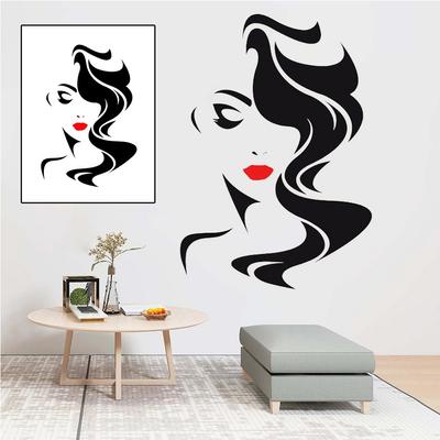 FEIJIEAST Lady Salon Peluquería Pegatinas de Pared Decoración de Sala de Estar