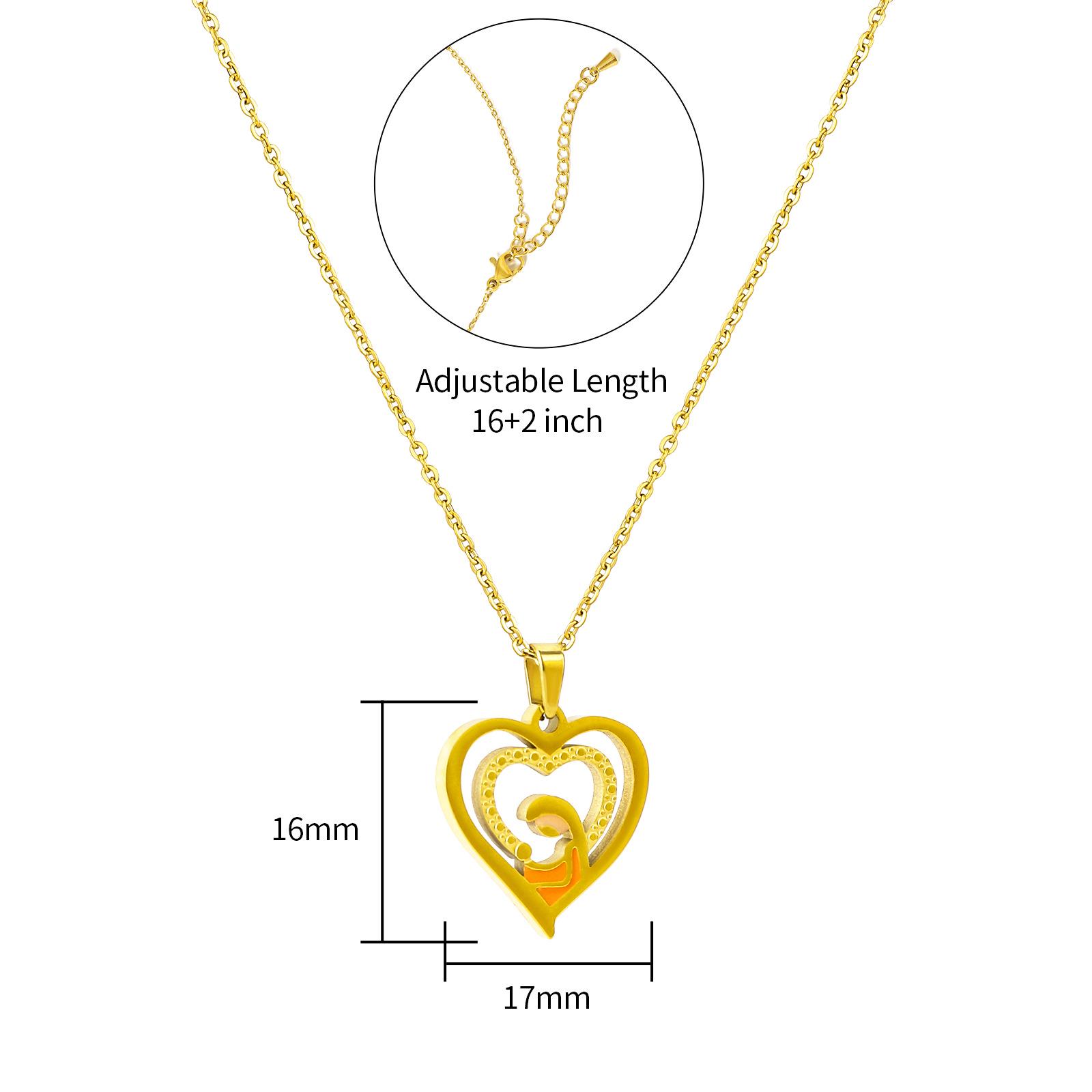 

JUSTOP Heart-Shaped Hollow Pendant 18K Gold Clavicle Necklace - Retro Holiday Jewelry Gift 18K