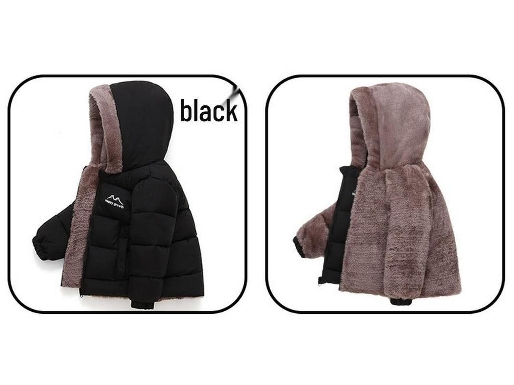 878 Kids' Double-Sided Fleece-Lined Cotton Winter Jacket - New Style for Boys and Girls
