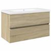 VidaXL 2-piece Bathroom Furniture Set Ceramic and Engineered Wood, Bathroom Cabinet, Bathroom Vanity, 3307659