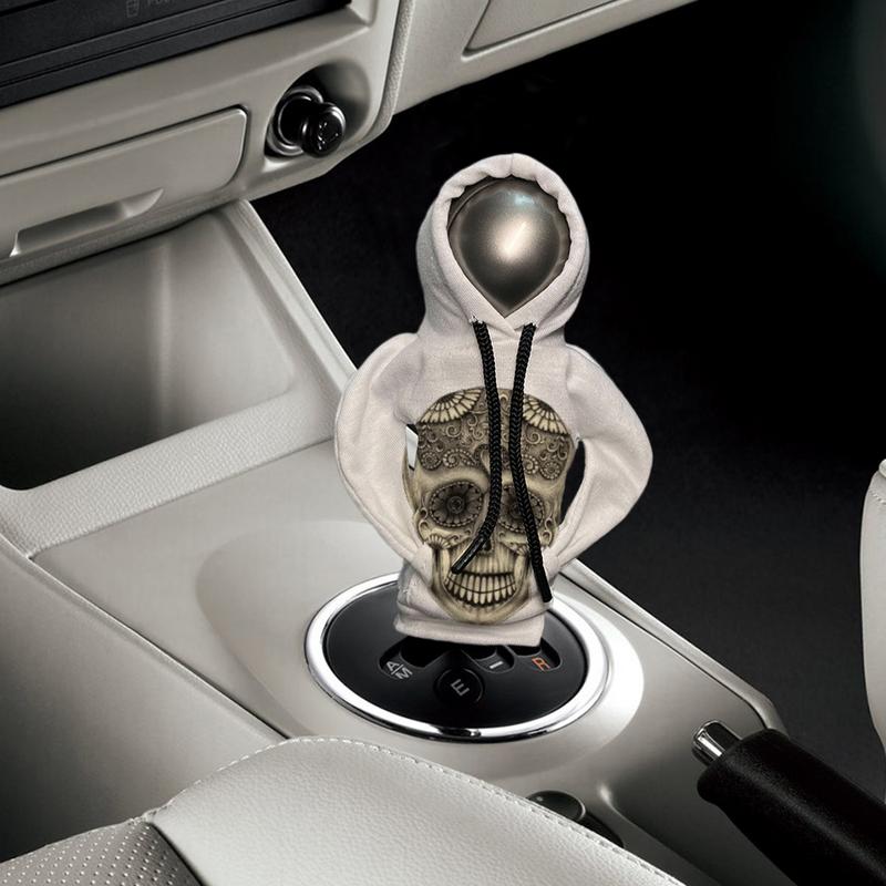 Halloween Skull Lever Change Knob Hoodie Car Gear Shift Collar Auto Interior Styling Hoodies Knob Cover Novelty Auto Accessories