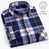 Pure Cotton Men's Plaid Shirt Long Sleeve Regular Fit Men Casual Oversized Shirt Leisure Autumn Male Blouse New Plus Size 11XL