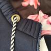 Autumn Winter Women Long Sleeve Coat Zip Irregular Floral Print Hood Jacket