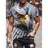 Summer Men's Casual Short Sleeved T-shirt Personality Cool Eagle Pattern 3D Printing Fashionable Comfortable Breathable Loose Sports Versatile T-shirt