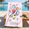 Custom Name Kawaii Friends Stylish Digital Printing Beach Towel Quick‑Drying Absorbent Blanket for Beach Pool Gym Travel