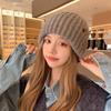 Autumn and Winter Warm and Ear Protecting Cold Hat Large Head Circumference  Face Showing Small Knitted Hat  Simple and Versatile Pullover Woolen Hat