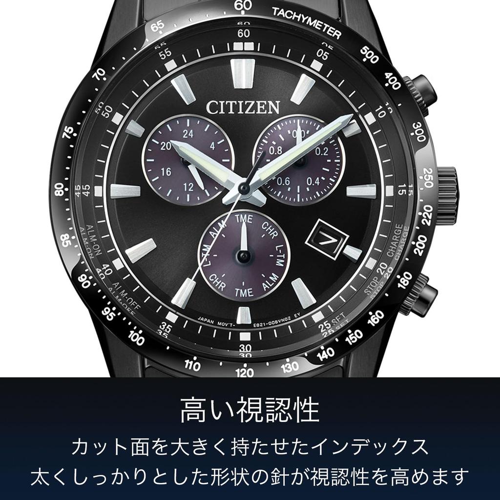 CITIZEN COLLECTION Watch Analog Business Watch with Second Date Solar (Light-Powered Eco-Drive/Waterproof/Chronograph) BL5615-56E Men's Hand, Display,