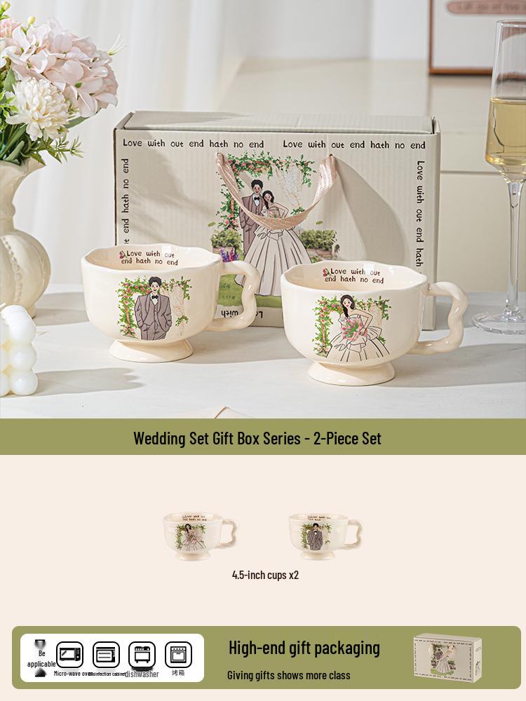 

Qixi Gift Set: Ceramic Couple Mugs & Coffee Cups for Girlfriends, Boyfriends, or Partners Default Option