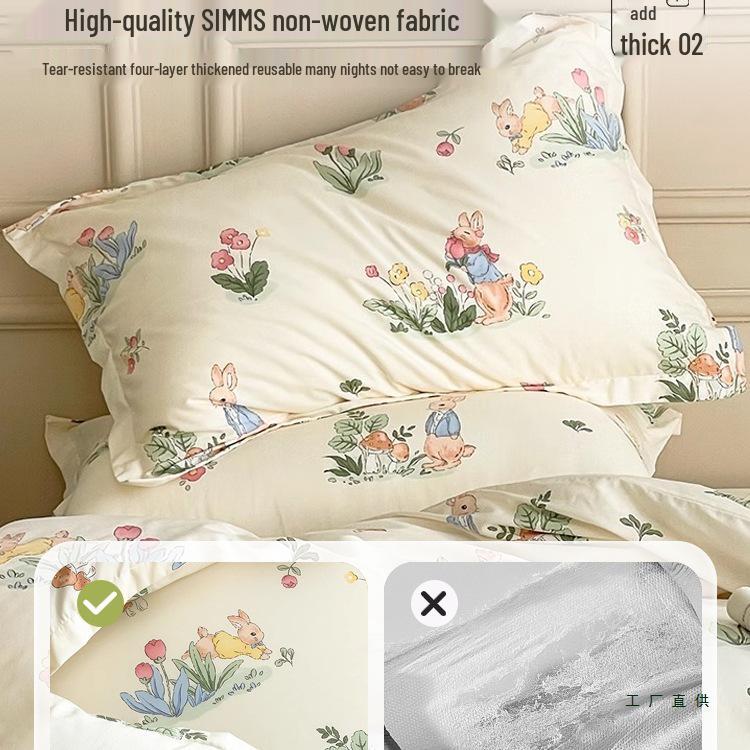 Thickened Disposable Travel Pillowcase & Duvet Cover Set for Single/Double Hotel Bedding