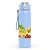1PC Mixed Tropical Fruit Fresh Art 750ml Color Plastic Sports Water Bottle Leakproof Flip Straw Lid Suitable for Sports Office Home Use