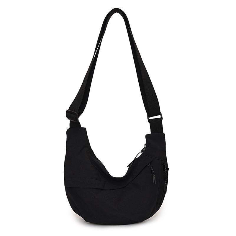 Simple Nylon Crossbody Bag With Inner Zipper Compartments For College Students
