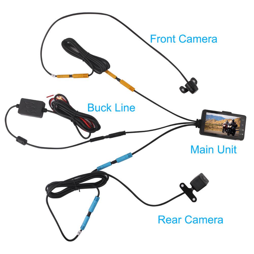 MT80 Motorrad DVR Dual Video Vorne Hinten Mit 3'' High Definition Bildschirm Schleifenaufnahme Fahrrad Zyklus Fahrrekorder Wasserdicht