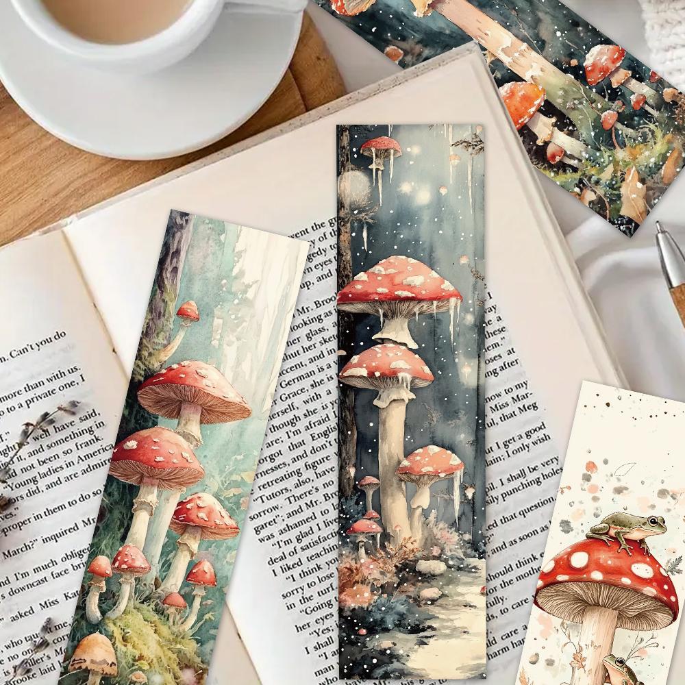 32pcs retro mushroom bookmarks, for reading assistance, suitable for Christmas, Halloween, teachers, readers, and birthday gifts