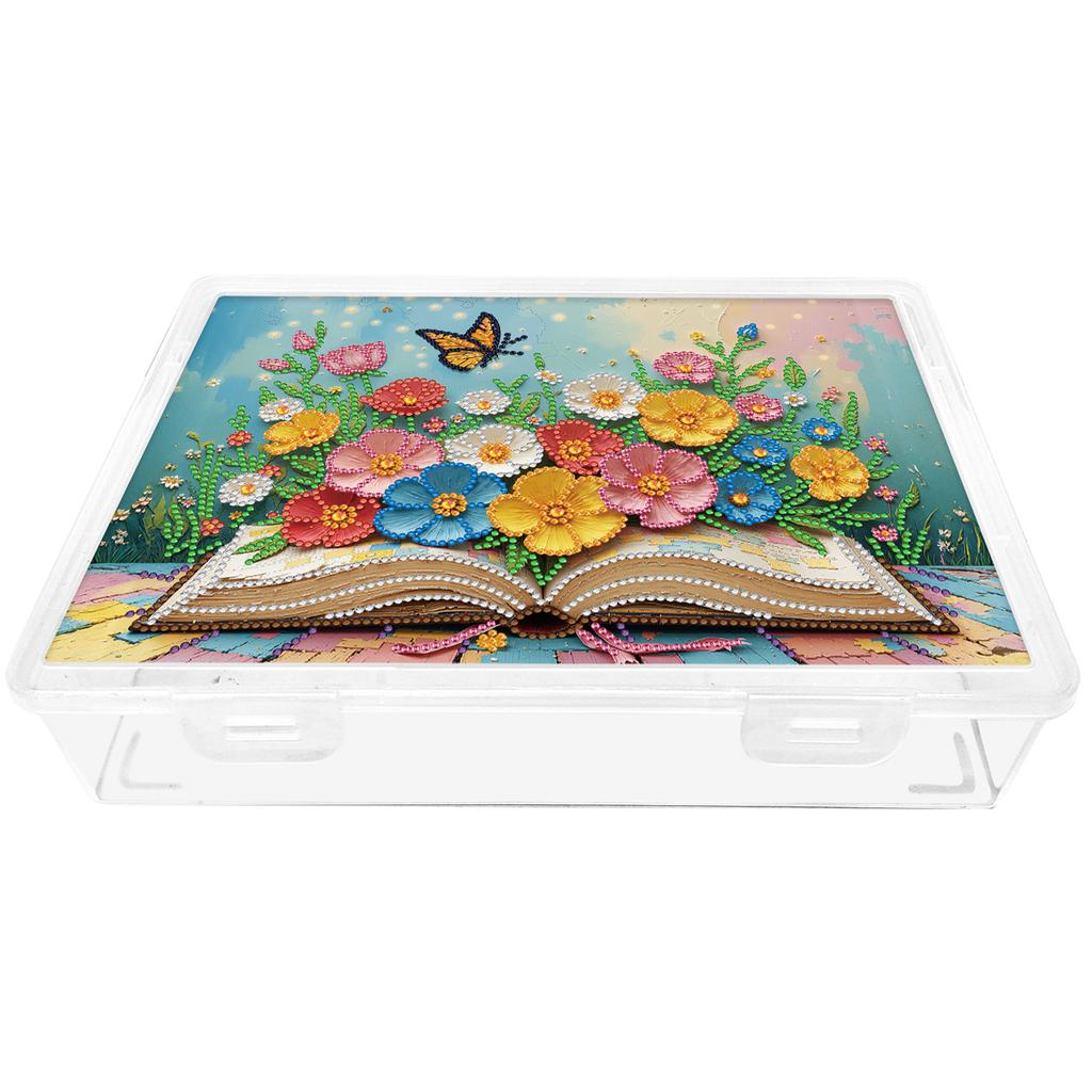 DIY Flower Plastic Large Capacity Diamond Painting Storage Box Exquisite Craft Supplies Storage Box for Home Holiday Gifts
