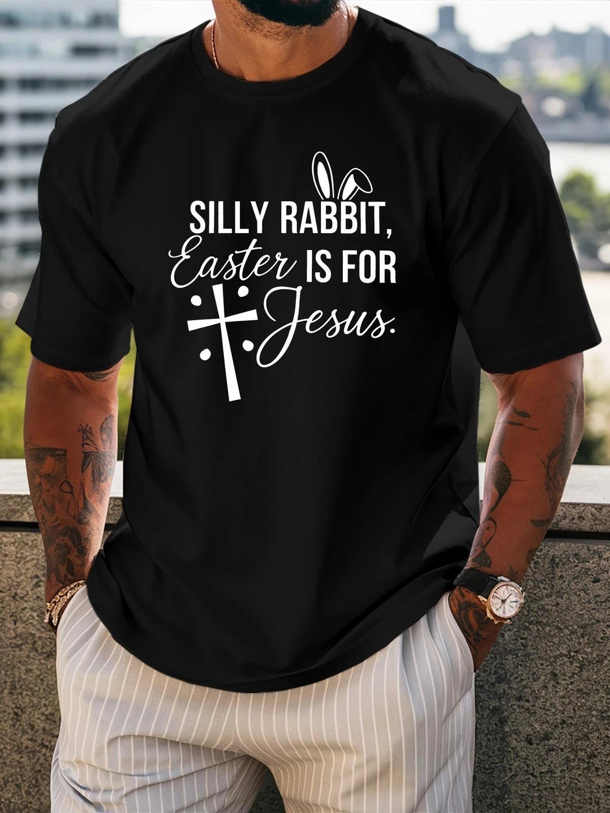 

Silly Rabbit Easter Is for Jesus Christian Easter Bunny Graphic T-Shirt 2XL