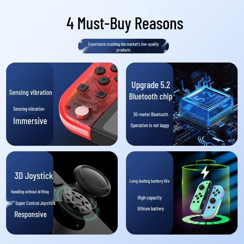 Colorful RGB Switch Joy-Con Controller with Vibration & Six-Axis Gyroscope
