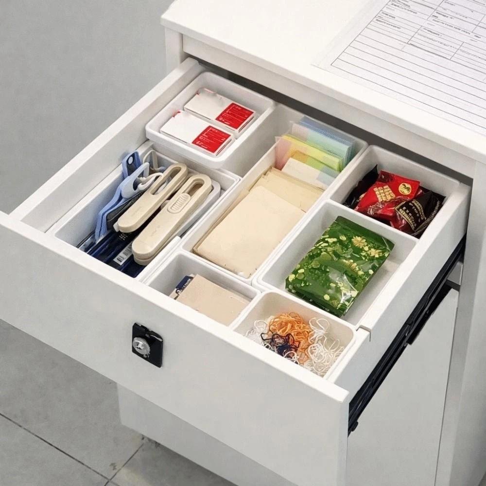 4PCS Wall Mounted Hanging Storage Box Plastic Drawers Hanging Organizer  Kitchen