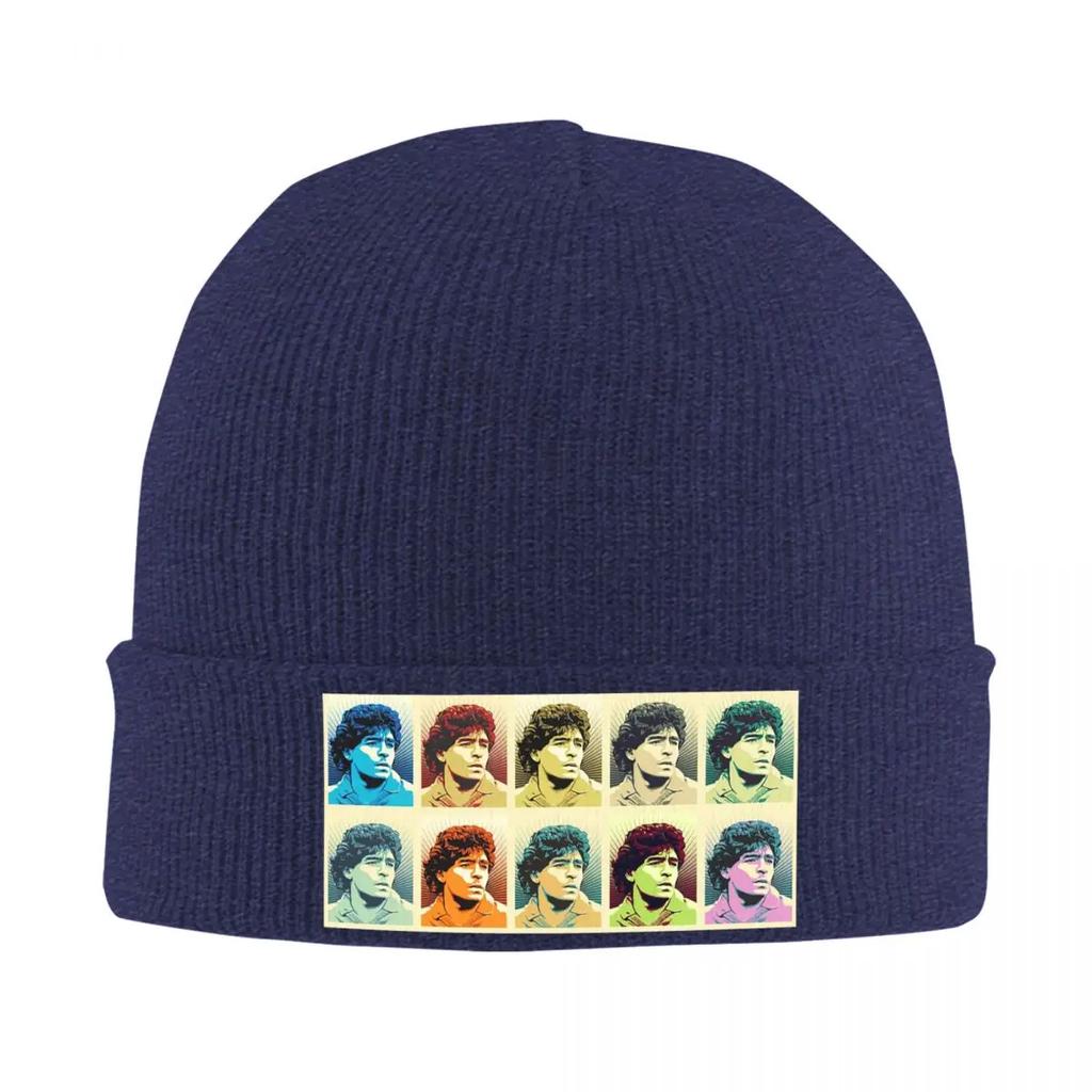 Diego Maradona D10 El Pibe Obey Warhol Style Warm Knitted Cap Winter Knit Bonnet Hat Skullies Beanies Hip Hop Caps for Unisex