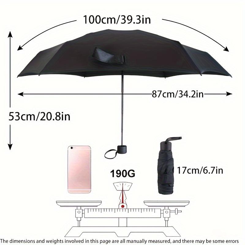 Travel Umbrella, Compact Lightweight Portable Strong Waterproof Folding Umbrella, With 6 Bones Reinforced UV Protection For Men