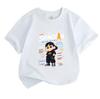 Kids Boys Girls 100% Cotton Crew Neck Short Sleeve T-Shirt, Cute Street Hip Hop Cartoon Print Casual Breathable Soft Tee for Daily Wear, Outing and Sc