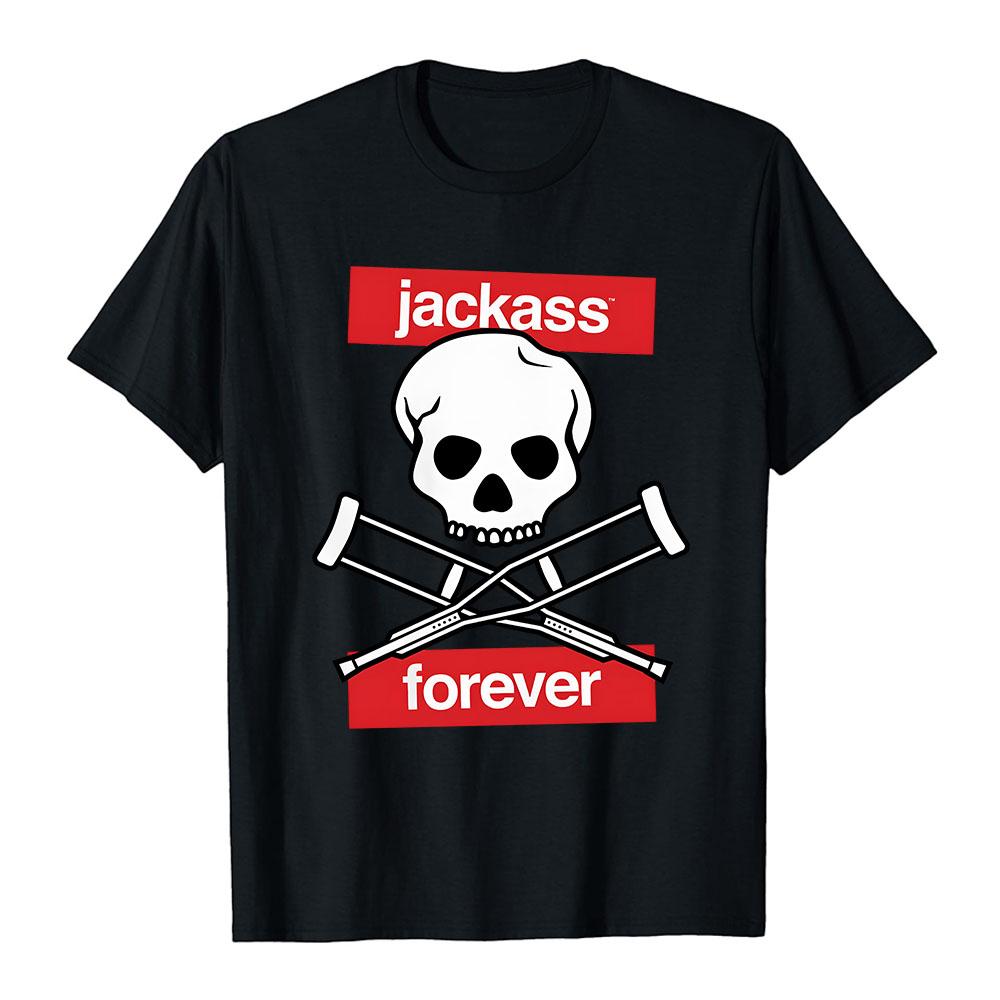 

Forever Jackass Best and Last T-shirt Summer Cotton Soft Male Tshirts Unisex Streetwear Graphic Print Clothing XL чорний