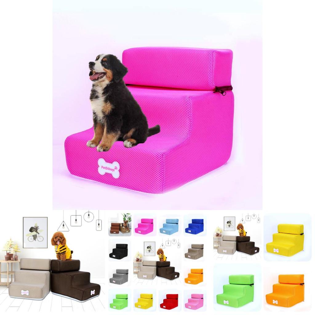 Luxurious Leather Dog Stairs For Small Dogs Perfect For Climbing Onto Sofas And Beds