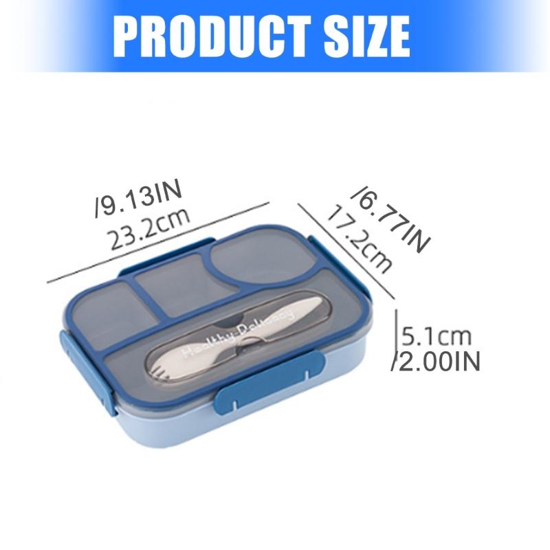 Insulated Bentos Container With 4 Sections 1100ML Microwave Safe Leak Proof Seal Portable Lunch Box For Commuters